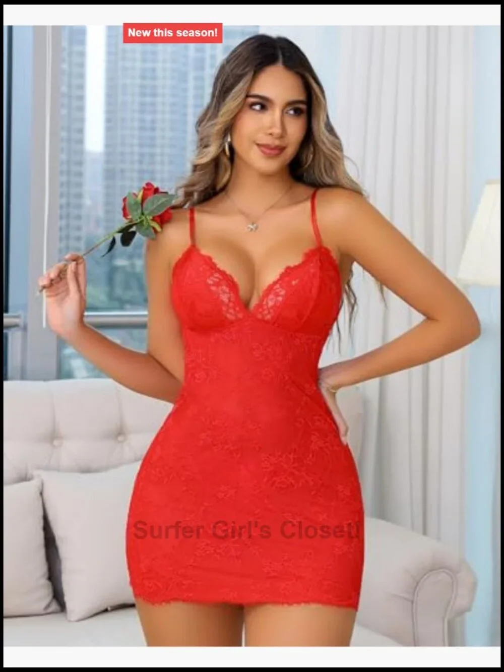 Lace Babydoll Chemise Sleep Dress Adjustable Straps Corset Silhouette Sexy